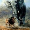 Lion and Elephant paint by numbers
