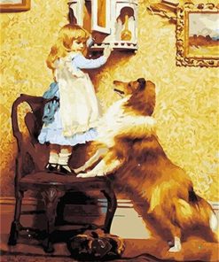 Little Girl And Her Dog Paint By Numbers