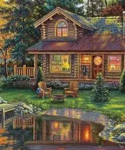 Log Cottage Paint By Numbers