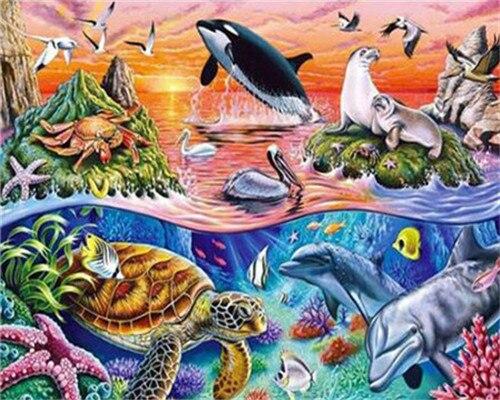 Marine Animals - Animals Paint By Number - Numeral Paint