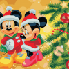 Mickey And Minnie Christmas paint by numbers