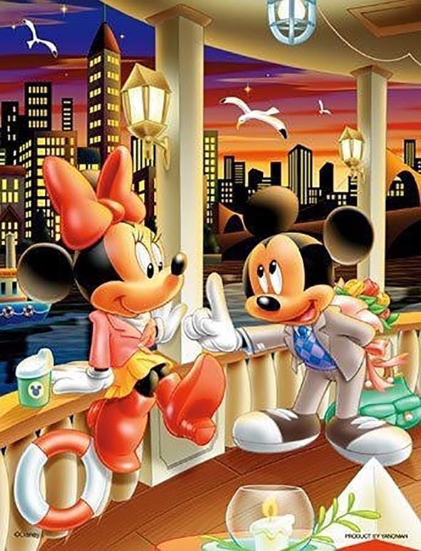 Mickey And Minnie Date Cartoon And Animation Paint By Number 