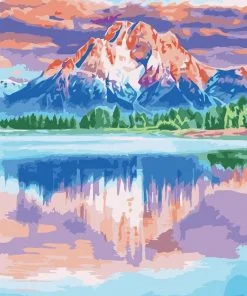 Mountains River Reflection Paint By Numbers