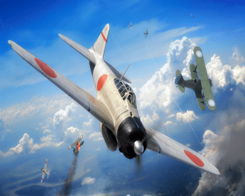 Mitsubishi A6M Zero Paint By Numbers - Numeral Paint Kit