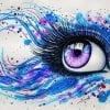 Blue Splatter Eye Paint By Numbers