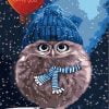 Owl In Snow Paint By Numbers
