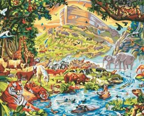 Noahs Ark Animal paint by numbers