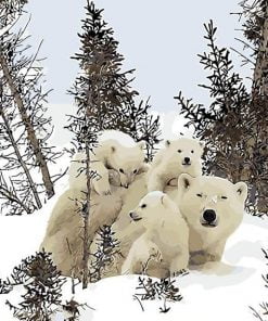 Polar Bear Family Paint By Numbers