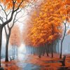 Wind Autumn Park  Landscape Paint By Numbers