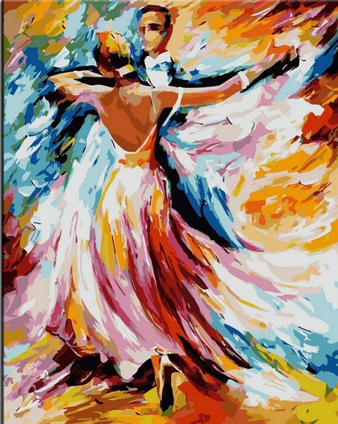 Abstract Couple Dancing Paint By Numbers - Numeral Paint Kit