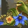 Bird On Flowers Paint By Numbers