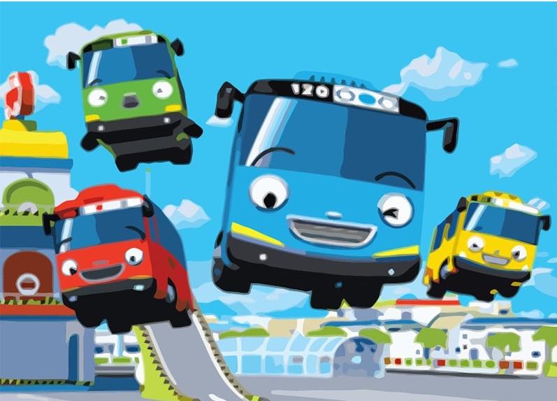 Cartoon City Cars - Cartoon and Animation Paint By Number - Numeral Paint