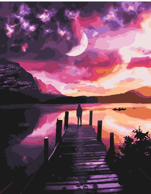 Looking Up At The Purple Sky Landscape Paint By Number Numeral Paint