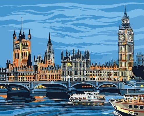 Panoramic View London Paint By Numbers - Numeral Paint Kit