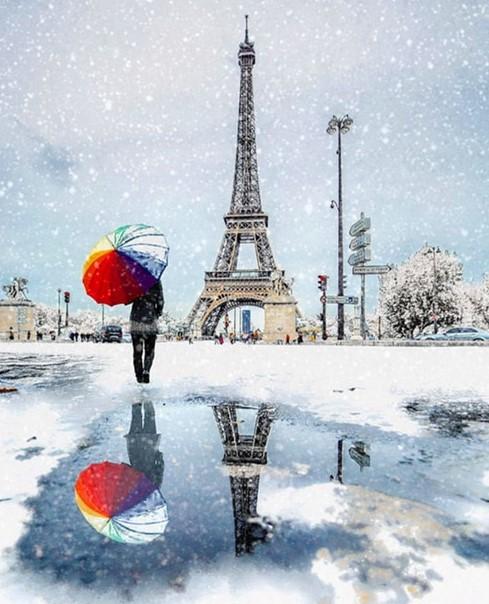 Paris Winter paint by numbers