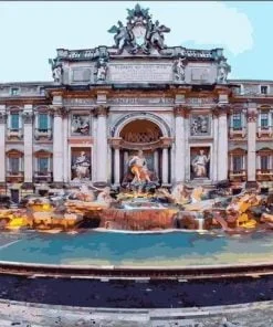 Rome Trevi Fountain Paint By Numbers