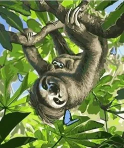 Sloths On Tree Paint By Numbers