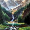 Rocky Mountains Waterfall Paint By Numbers