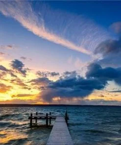 Sunset Over Sea Pier Paint By Numbers