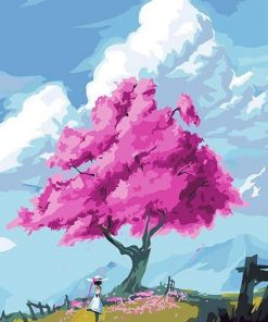 Pink Tree Paint By Numbers