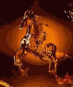 Burning Oily Horse Animals Paint By Numbers
