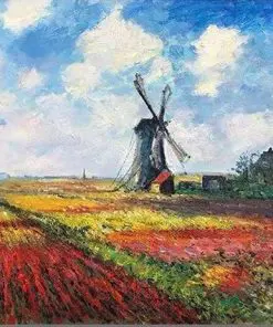 Tulip Field With The Rijnsburg Windmill Paint By Numbers