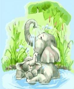 Elephants Bath Paint By Numbers
