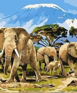 Elephants Herd Paint By Numbers