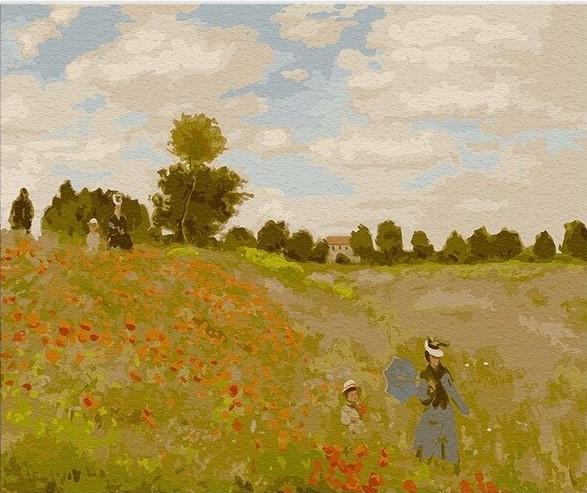 Poppy Field Monet paint by numbers