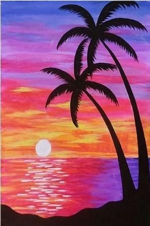 Purple Beach Sunset – Seascape Paint By Numbers