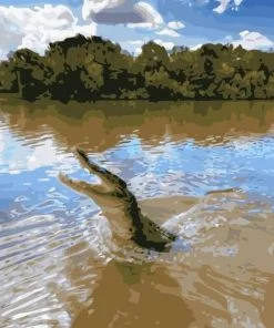 Crocodile In River Paint By Numbers