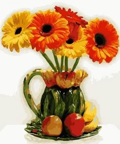 Daisies Vase Paint By Numbers