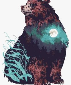 Moonlight Forest Bear Paint By Numbers