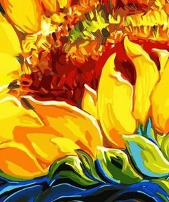 Closeup Sunflower Paint By Numbers