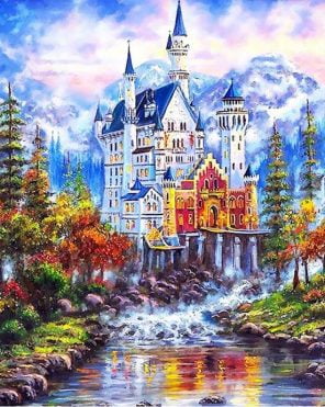 Fantasy Castle Landscape City - DIY Paint By Numbers - Numeral Paint