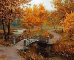 Autumn Old Park Paint By Numbers - Numeral Paint Kit