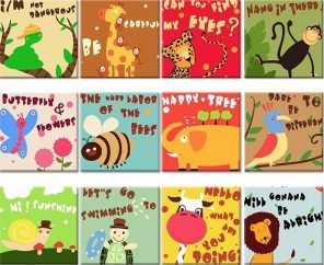 Cartoon Animals Calligraphy Painting - DIY Paint By Numbers - Numeral Paint