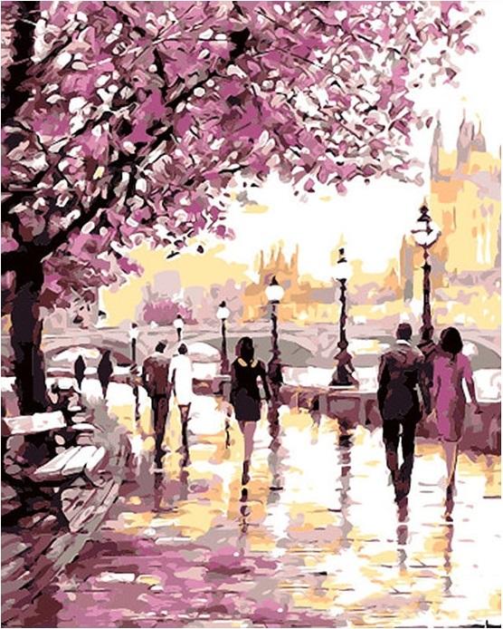 Cherry Blossom By Water Paint By Numbers - Numeral Paint Kit