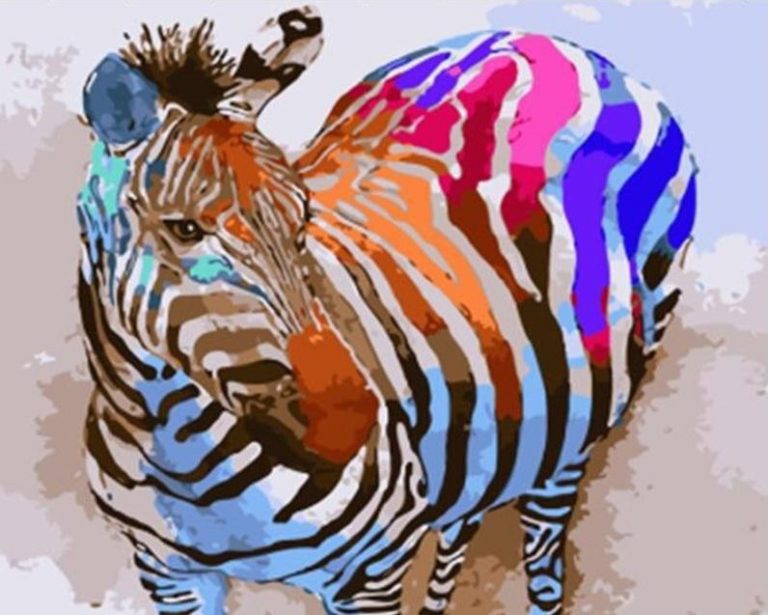 Colorful Zebra Paint By Numbers Numeral Paint Kit