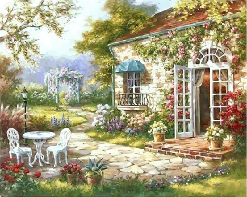 Paint by Number Kits Spring Summer Landscape DIY Paint for Adults 16x20in