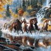 Horses In River Paint By Numbers