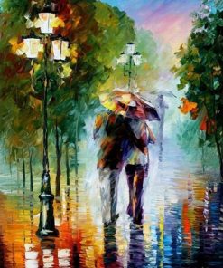 Romantic Lover Under Umbrella Paint By Numbers