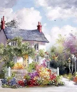 Spring Cottage House Paint By Numbers
