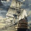 Warship In Sea Paint By Numbers