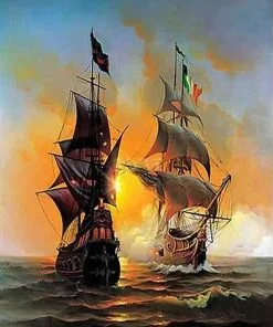 Sailing Warships Paint By Numbers