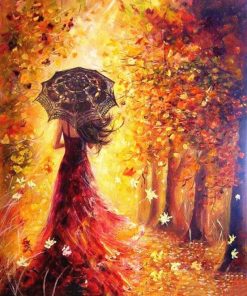 Lady In Autumn Paint By Numbers