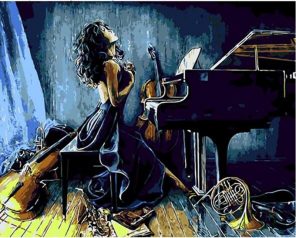 Piano girl unique gift home wall art picture - DIY Paint By Numbers - Numeral Paint