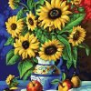 Sunflowers Vase And Apples Paint By Numbers