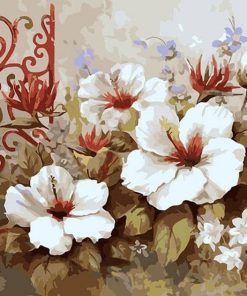 White Hibiscus Paint By Numbers