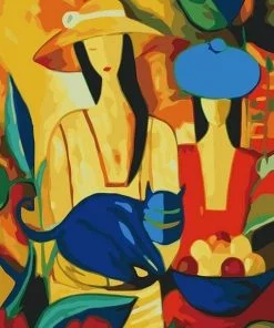 Abstract Women And Cat Paint By Numbers